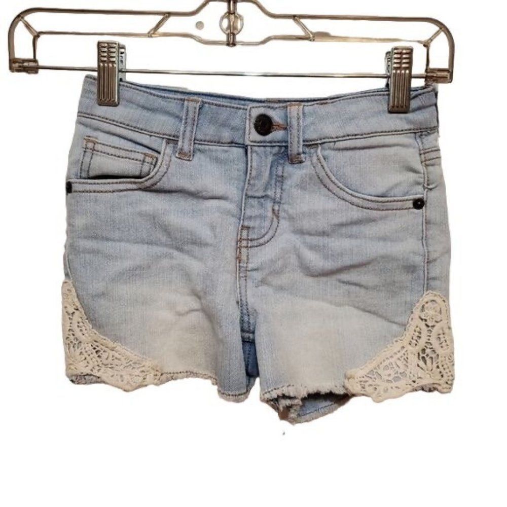CHEROKEE Blue Denim Lace Size Small Girls Shorts skum